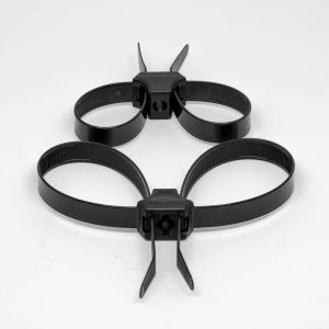 DUAL HANDCUFF BLACK CABLE TIES 