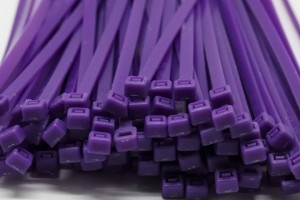 2.5mm x 200mm Striking Purple Cable Ties 100pcs